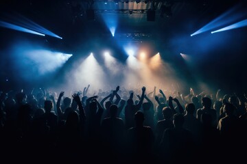 Concert silhouette nightlife light.