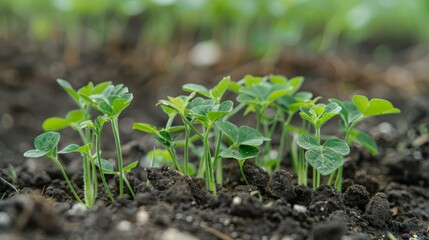 Obraz premium Young Plants Growing in Soil