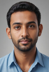 Obraz premium Portrait view of a regular Pujari , candid, social media, avatar image, plain solid background