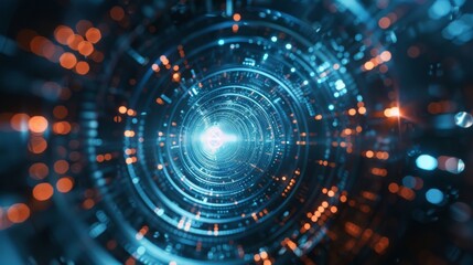 Obraz premium Futuristic Digital Tunnel