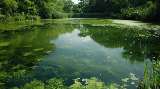 Eutrophication: An overaccumulation of nutrients in a water body, often due to land runoff, leading to dense plant growth, algal blooms, and lower oxygen levels.
