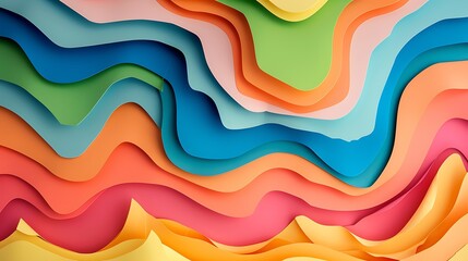 Abstract Colorful Paper Waves
