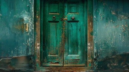 Old Rustic Teal Door