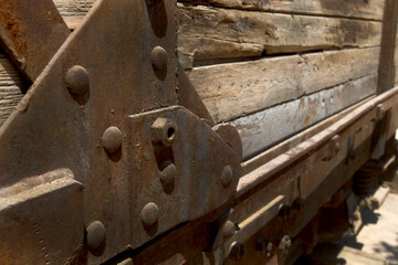 Parts of an old train carriage at the Jordan Museum in Amman.