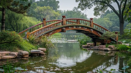 Fototapeta premium Traditional Asian Garden Bridge