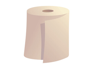 Toilet paper roll. Vector isolated cartoon illustration of hygiene product.