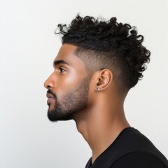 Fototapeta premium Handsome black young man portrait fashion adult.