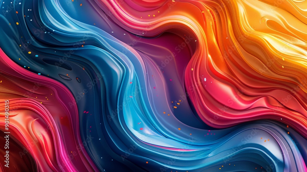 Wall mural Abstract wave patterns with vibrant colors and dynamic designs