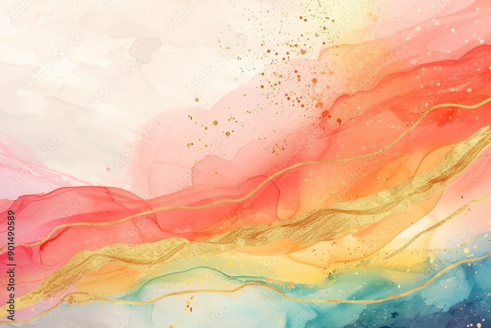 Sticker Rainbow watercolor background painting backgrounds creativity.