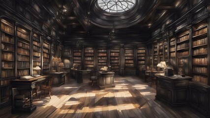 Fototapeta premium Interior design of Library