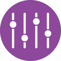 Equalizer glyph circle icon