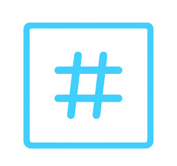 シンプルな水色のハッシュタグ