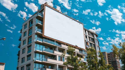 Urban Building with Large Blank Billboard