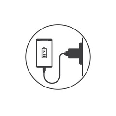 free phone charge symbol, vector art.