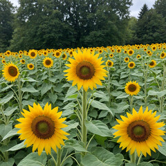 Obraz premium sunflower field in summer