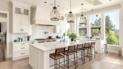 Fototapeta premium Modern White Kitchen Interior