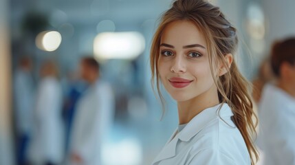 Obraz premium image of confident female doctor in medical uniform.