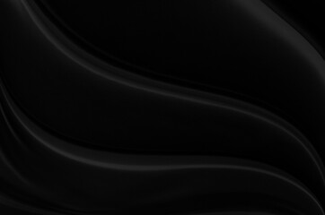 Black gray satin dark fabric texture luxurious shiny that is abstract silk cloth background with patterns soft waves blur beautiful.