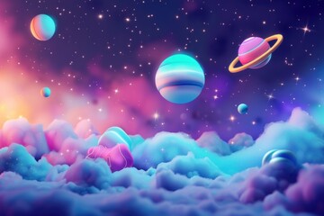 Fototapeta premium Cute space galaxy background astronomy universe outdoors.