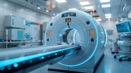 medical diagnostic MRI device in a hospital laboratory.