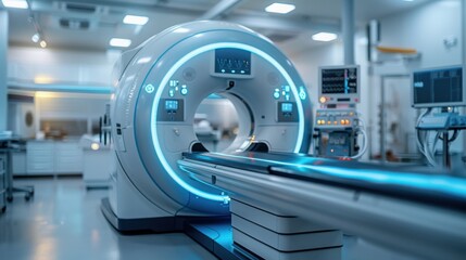 medical diagnostic MRI device in a hospital laboratory.