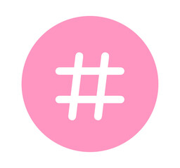 Fototapeta premium シンプルなピンク色のハッシュタグ