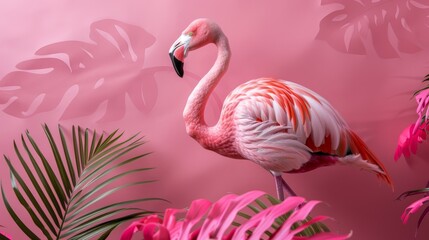 Fototapeta premium trendy flamingo tote, stylish tote bag featuring a trendy flamingo pattern, ideal for flamingo enthusiasts, suitable for various occasions, adds a fun touch to any outfit