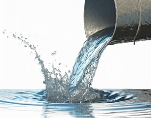 Water splash from a gutter