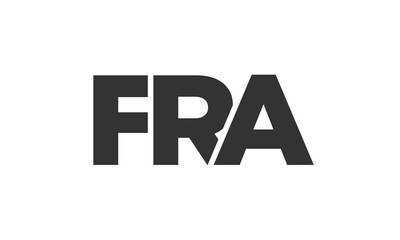 FRA logo design template with strong and modern bold text. Initial based vector logotype featuring simple and minimal typography. Trendy company identity.