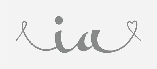 IA initial wedding monogram calligraphy vector illustration. Hand drawn lettering i and a love logo design for valentines day poster, greeting card