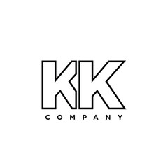 Letter K and K, KK logo design template. Minimal monogram initial based logotype.