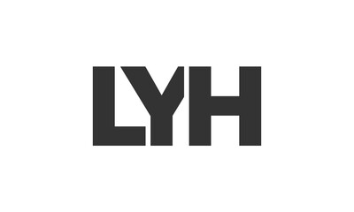 LYH logo design template with strong and modern bold text. Initial based vector logotype featuring simple and minimal typography. Trendy company identity.