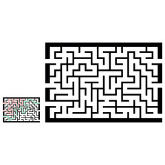 Illustration with labyrinth, maze conundrum for kids. Baby puzzle with entry and exit. Children puzzle game.