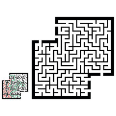 Illustration with labyrinth, maze conundrum for kids. Baby puzzle with entry and exit. Children puzzle game.