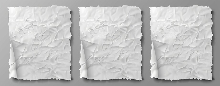 A modern illustration object. A badly glued sheet of white paper. A crumpled poster.