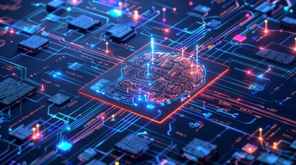 Obraz premium Futuristic AI Circuit Board