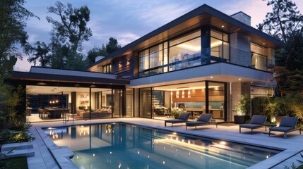 Fototapeta premium Modern Luxury Home with Pool