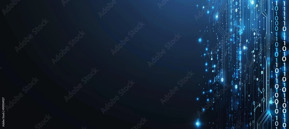 Poster background on technological and scientific topics. various technical details using digital codes. mo