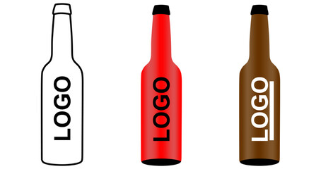 Vector Realistic 3d White, Silver, Black, Red, Blue Empty Glossy Metal Reusable Water Bottle with Silver Bung Set Closeup Isolated. Design template of Packaging Mockup. Front View