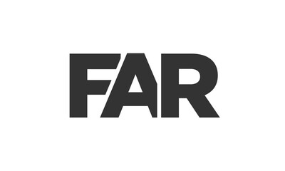FAR logo design template with strong and modern bold text. Initial based vector logotype featuring simple and minimal typography. Trendy company identity.