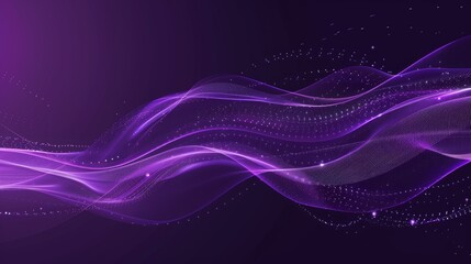 The abstract flow of particles in a modern cyber technology illustration. An abstract wave with moving dots.