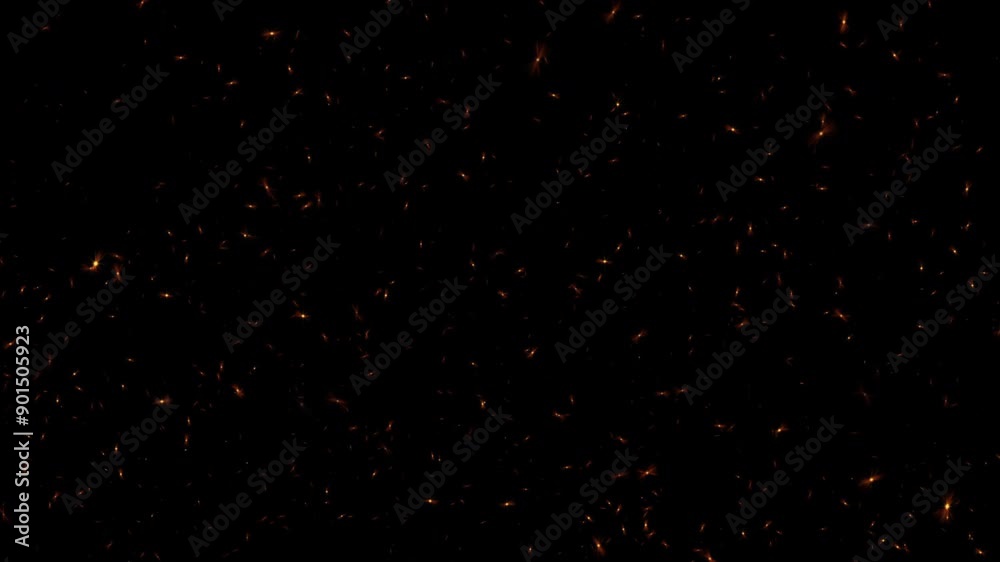 Poster loop falling gold stars particles animation motion on black abstract background. gold stars particle