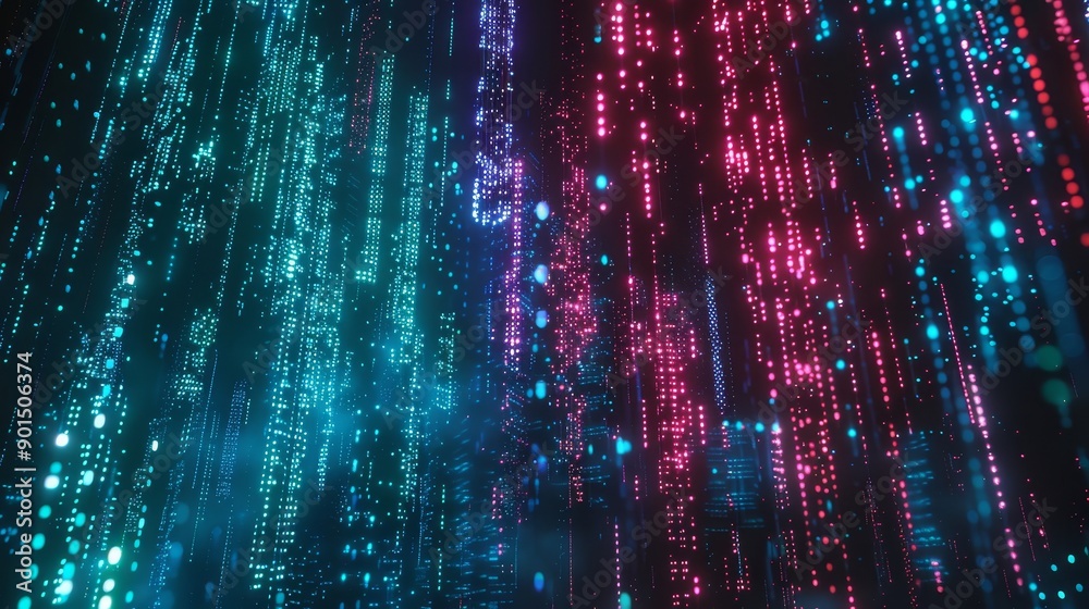 Poster abstract background of digital data, data analysis and access to digital data, digital cyberspace wi