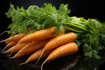 Isolated fresh carrot in the white background. vegetable., generative IA