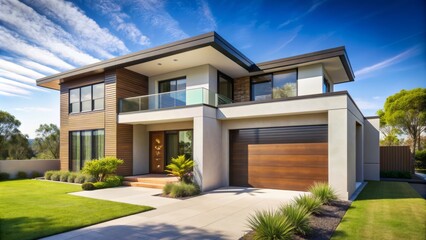 New modern home on a gorgeous sunny day