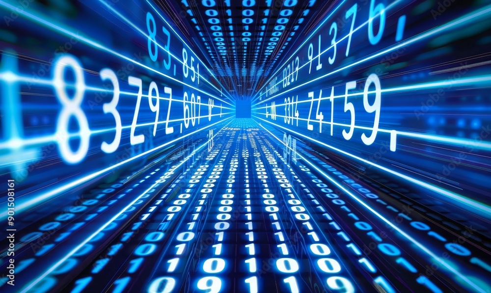 Poster security industry binary number code modern background. abstract digital password encryption illustr