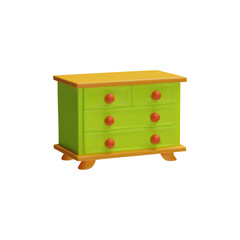 Wardrobe with drawers 3d icon vector illustration