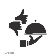 restaurant feedback icon, critic or review culinary, food like or dislike, flat vector illustration