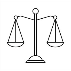 A balanced scale line art vector