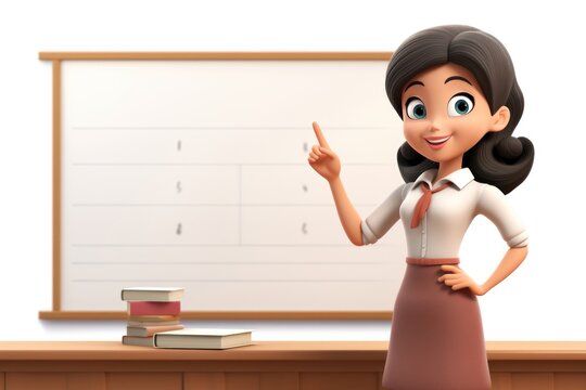 Classroom cartoon school white background. - Powered by Adobe